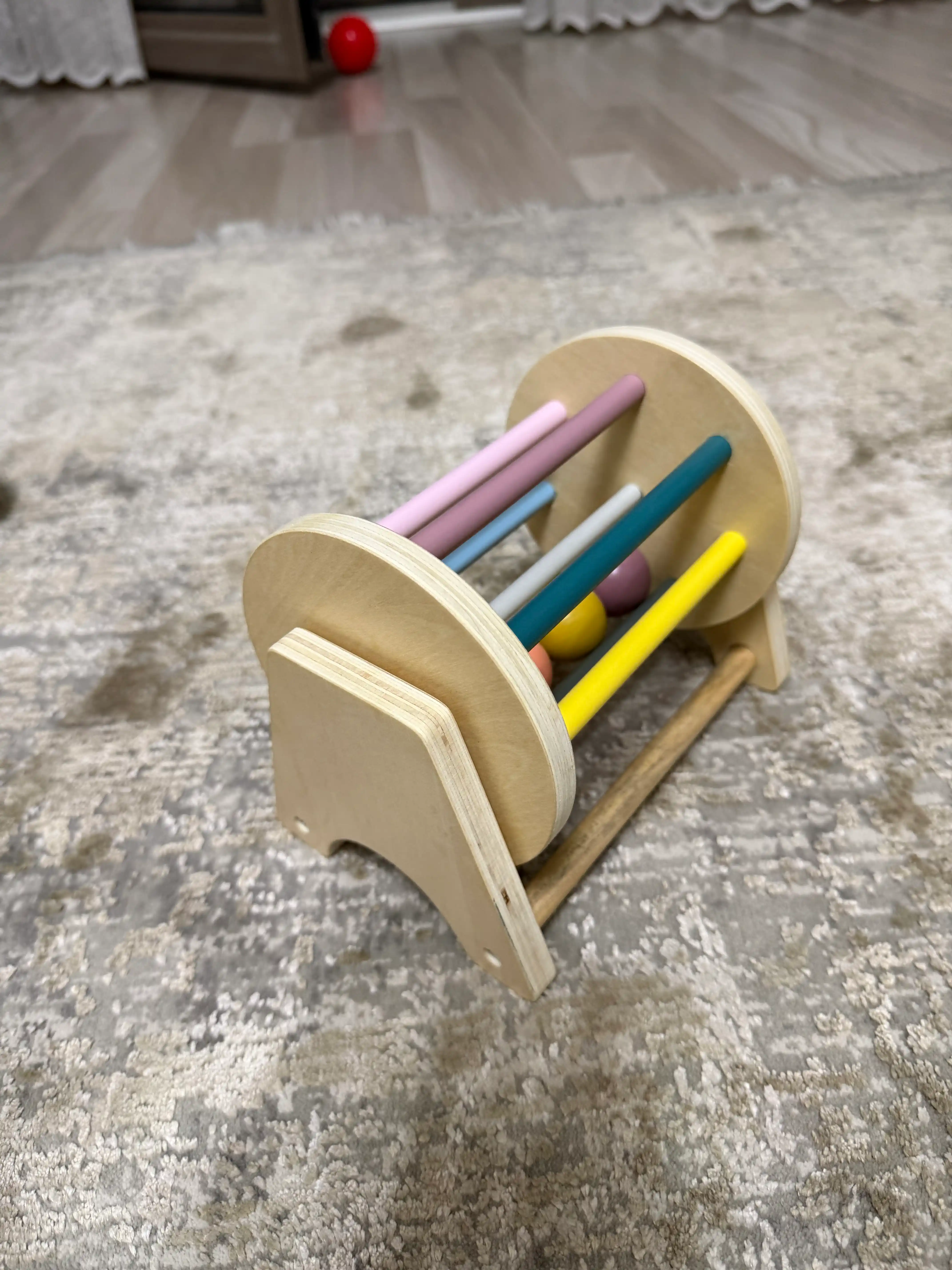 Деревянная Montessori вращающаяся барабан, развивающая игрушка для детей