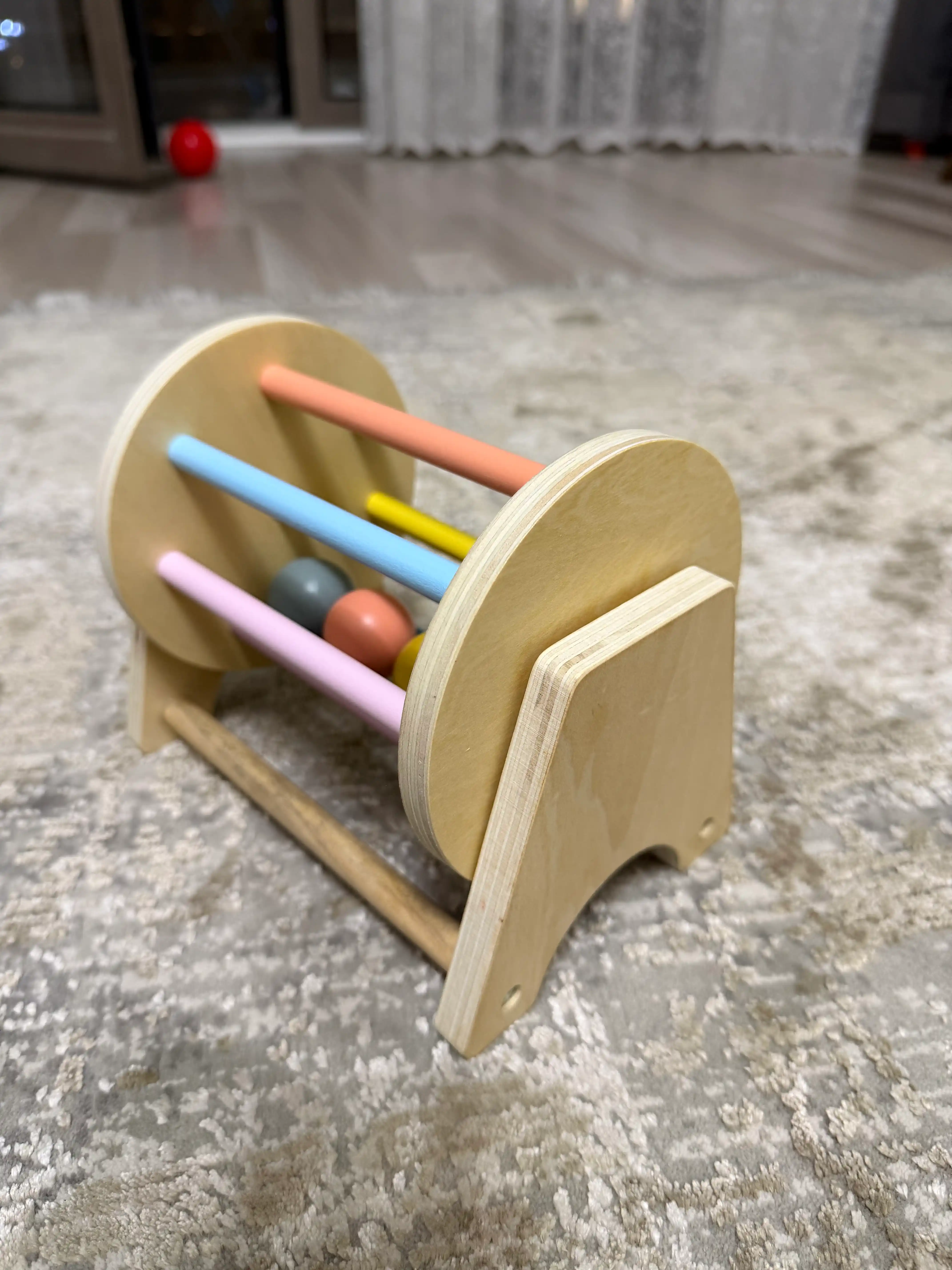 Деревянная Montessori вращающаяся барабан, развивающая игрушка для детей