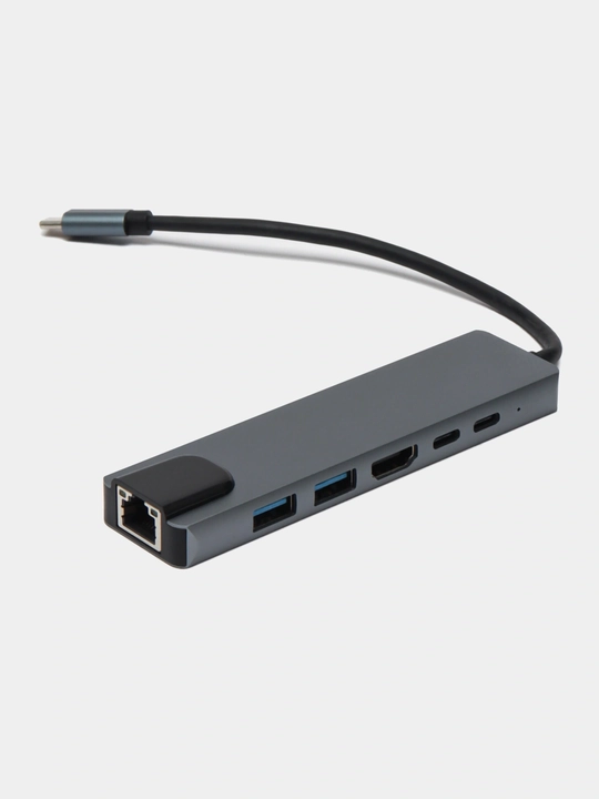 USB Type-C Hub 6 in 1 4K HDMI RJ45 PD USB 3.0 adapter - 