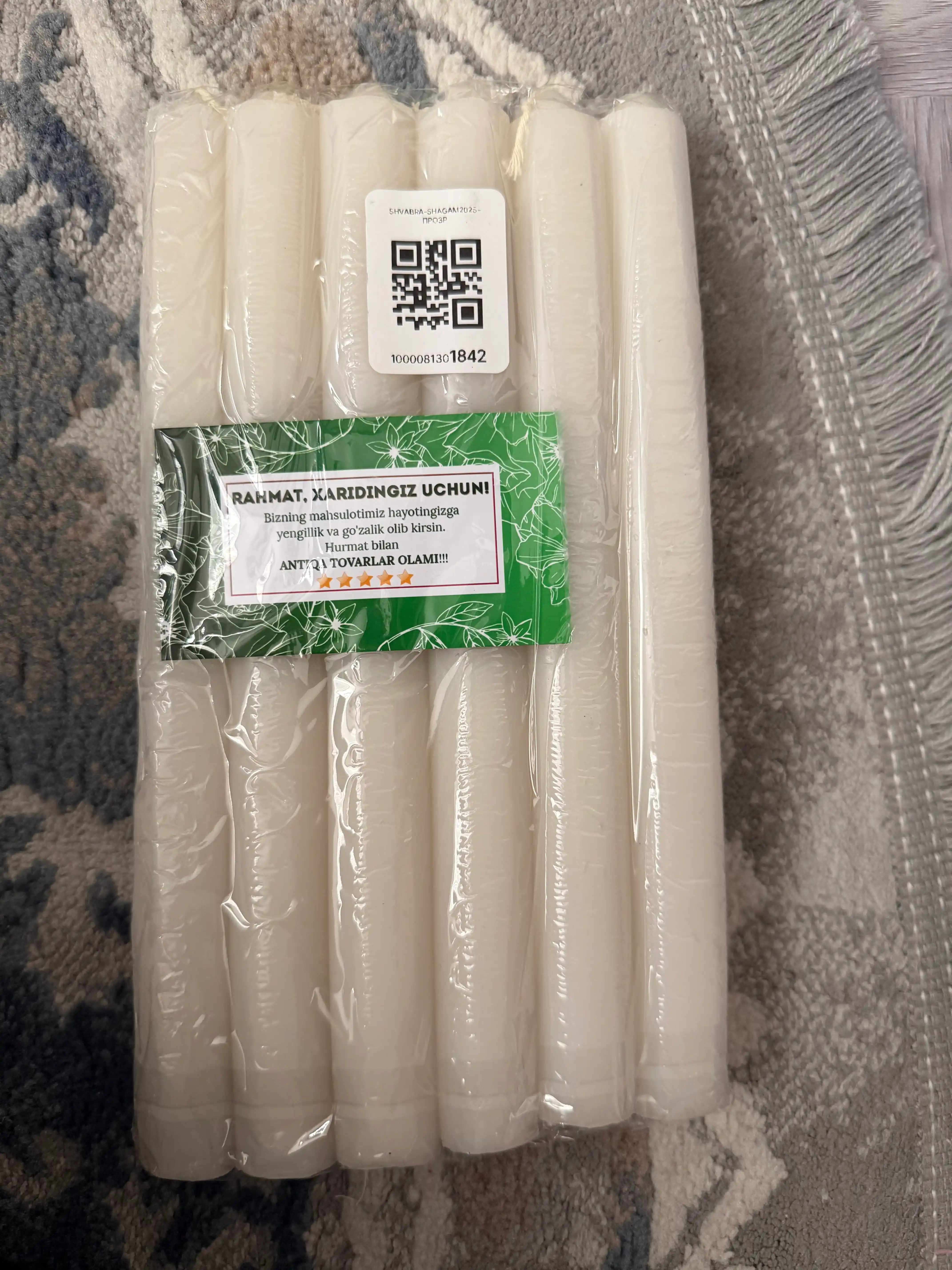 Xo‘jalik sham (4-6 dona, 45 g va 90 g) vosk tayoqchalari 15.5sm, 18sm to'plamda 10 tadan