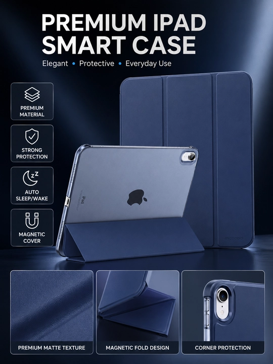 Чехол iPad 10/11, Air 4/5/6/7 M2/M3 – Smart Case магнитный 360°