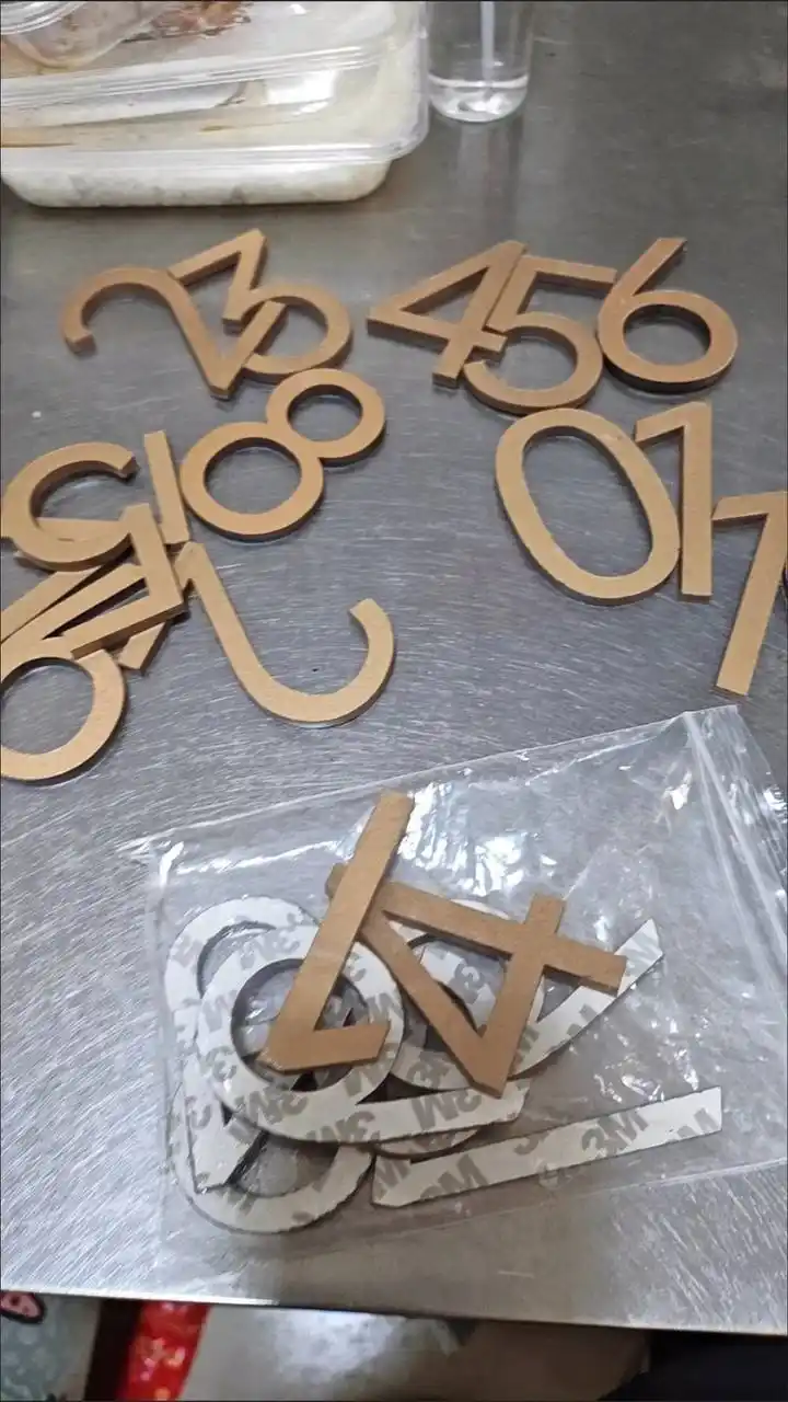 3D акриловый номер на дверь, 7 см, самоклеящийся золотой для дома офиса квартиры