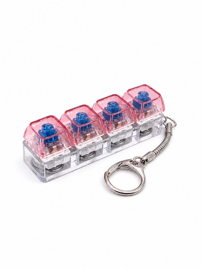 Антистресс Keyboard Switch Брелок Click Toy 4 кнопки мини клавиатура — SAHIYMA-KLAVESH-РОЗОВ