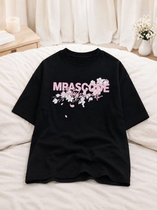 MRASCODE Simple Thing qora oversize ayollar futbolkasi 100% paxta