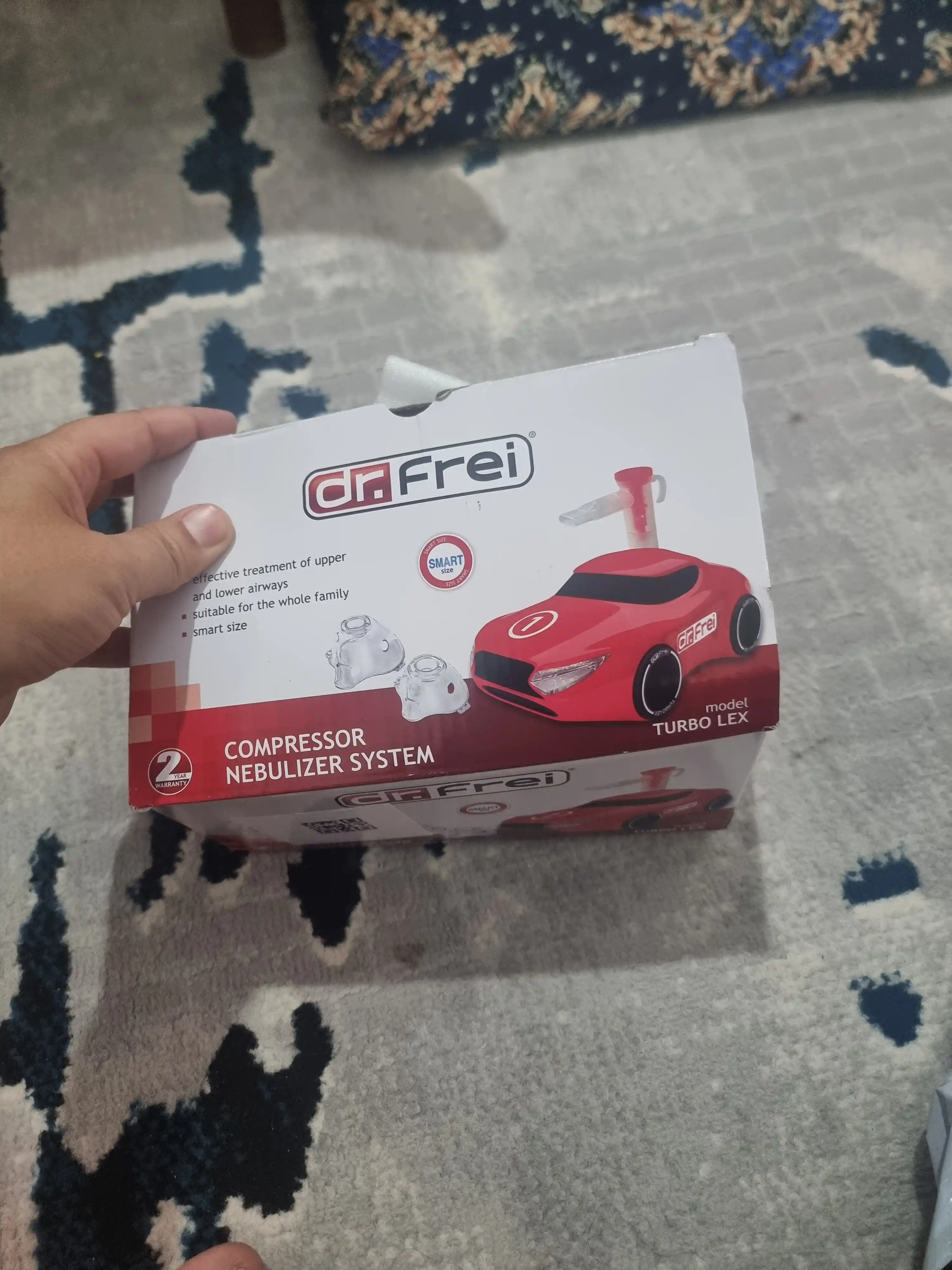 Детский ингалятор небулайзер компрессорный в форме машинки Dr Frei Turbo Lex