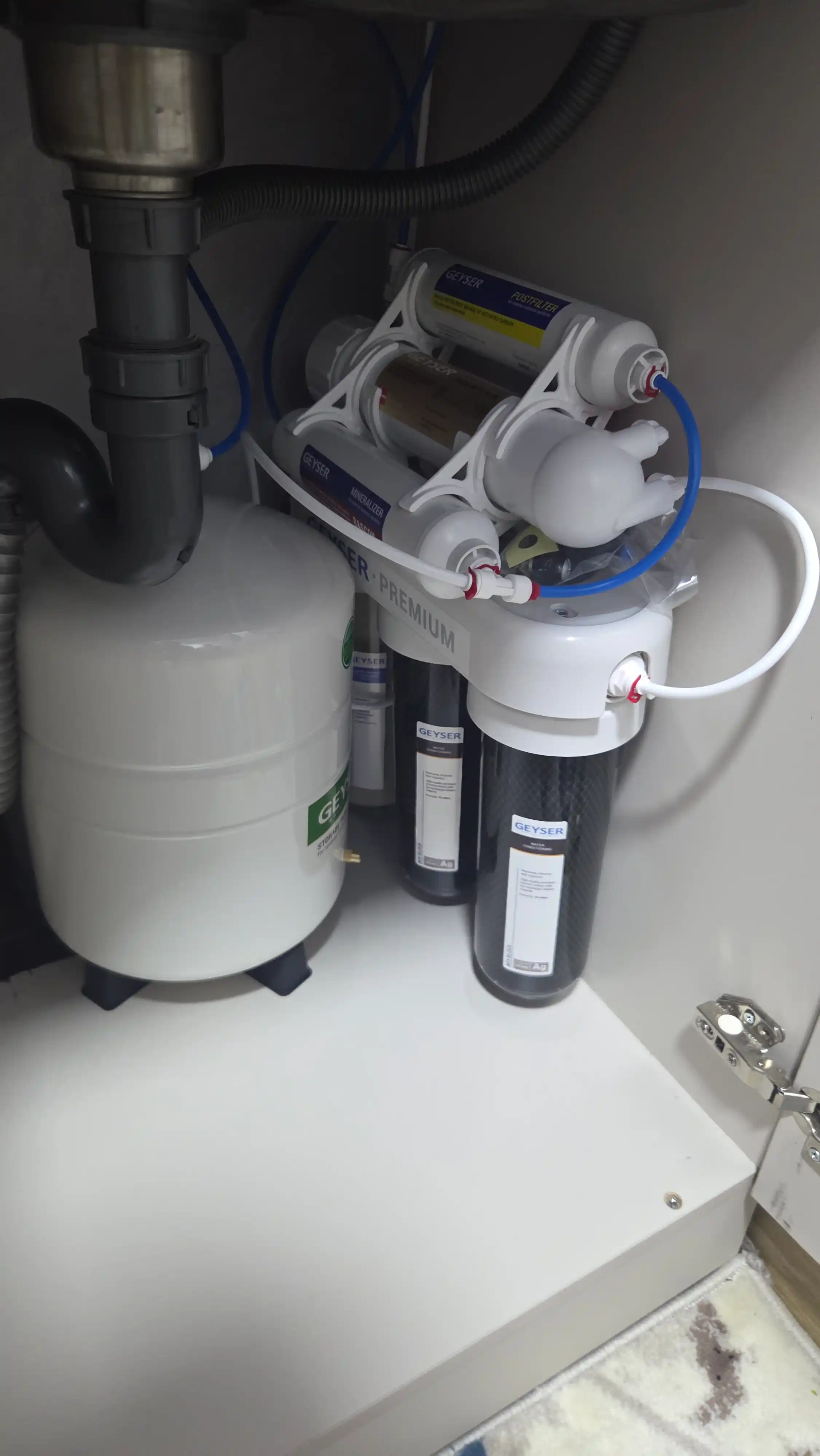Geyser Premium teskari osmos, kranli, 12 litrli tank, 175 gallon membrana, mineralizator