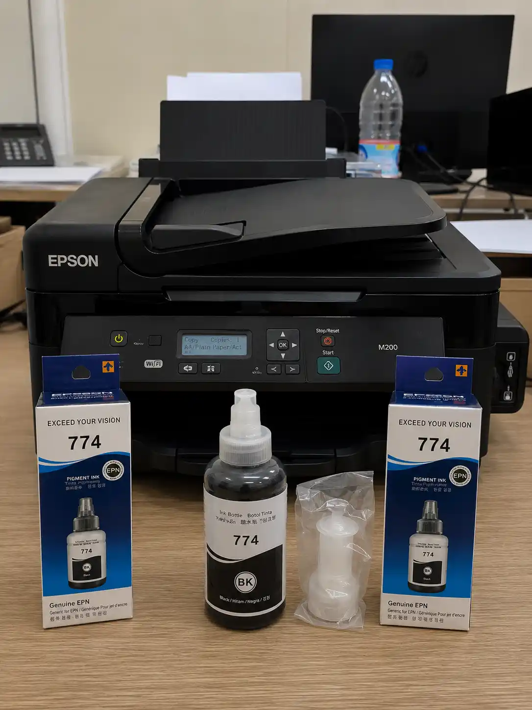 Epson EcoTank 774 uchun siyoh Dye Ink BK, 140 ml, 1 dona, 2 dona, Premium Ink