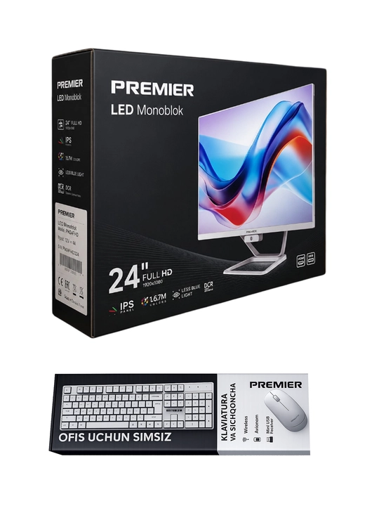 Monoblok Premier 24", Intel Core i3 / i5 / i7, SSD - 128/256/512/1024 GB - RAM 8/16 GB