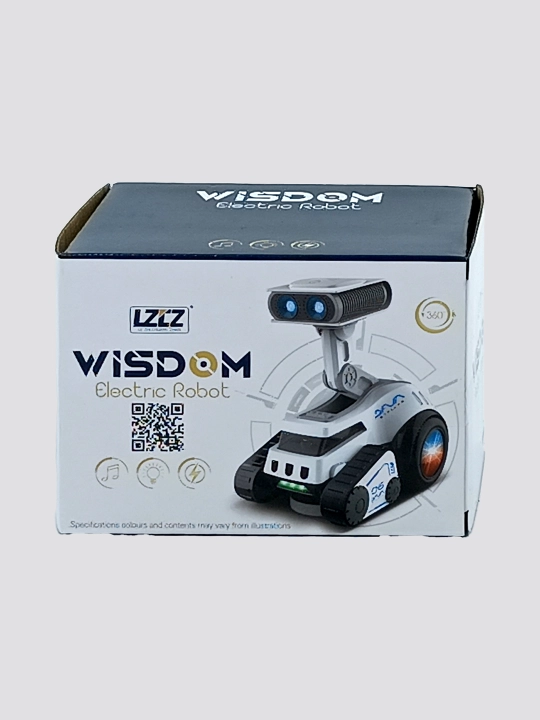 WISDOM Elektr Robot chiroq, musiqa va 360° aylanish bilan tasodifiy rang