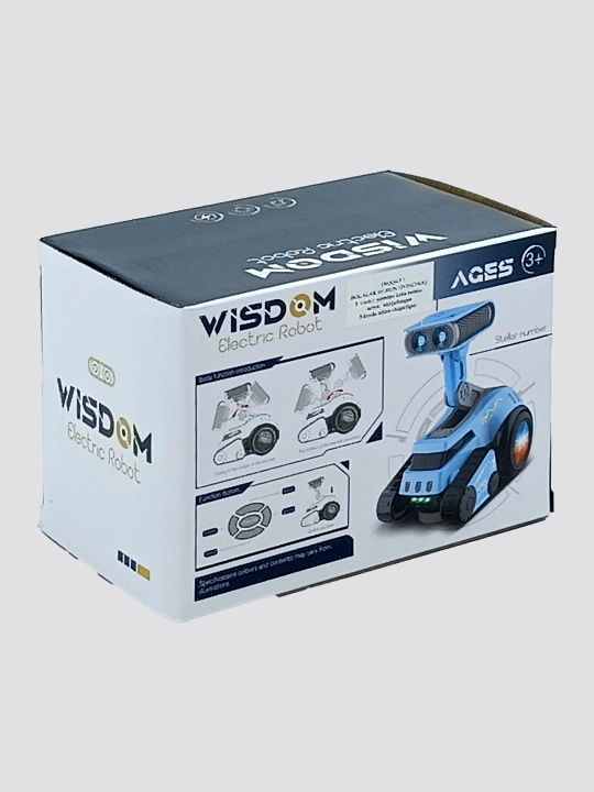 WISDOM Elektr Robot chiroq, musiqa va 360° aylanish bilan tasodifiy rang
