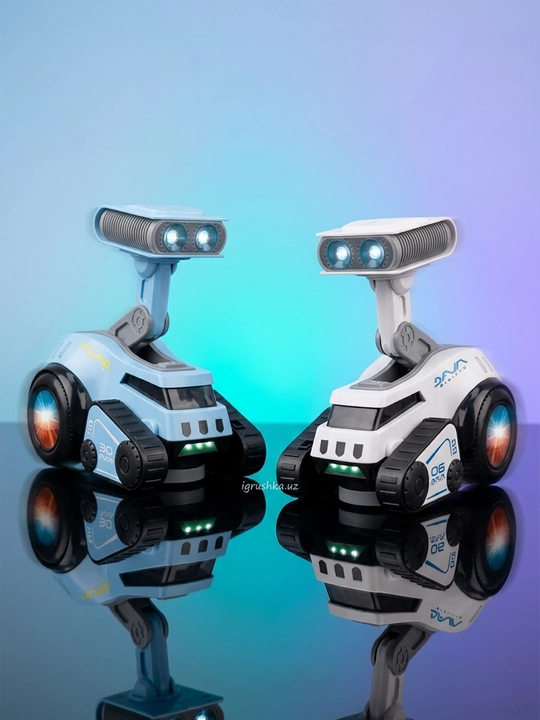 WISDOM Elektr Robot chiroq, musiqa va 360° aylanish bilan tasodifiy rang