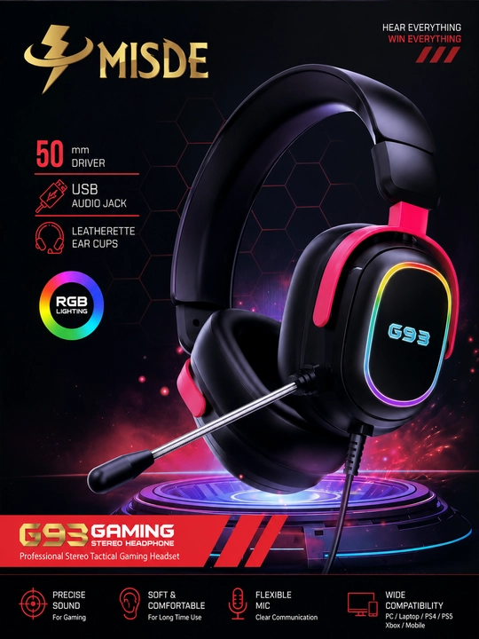 MISDE G93 RGB Gaming Quloqchin - 