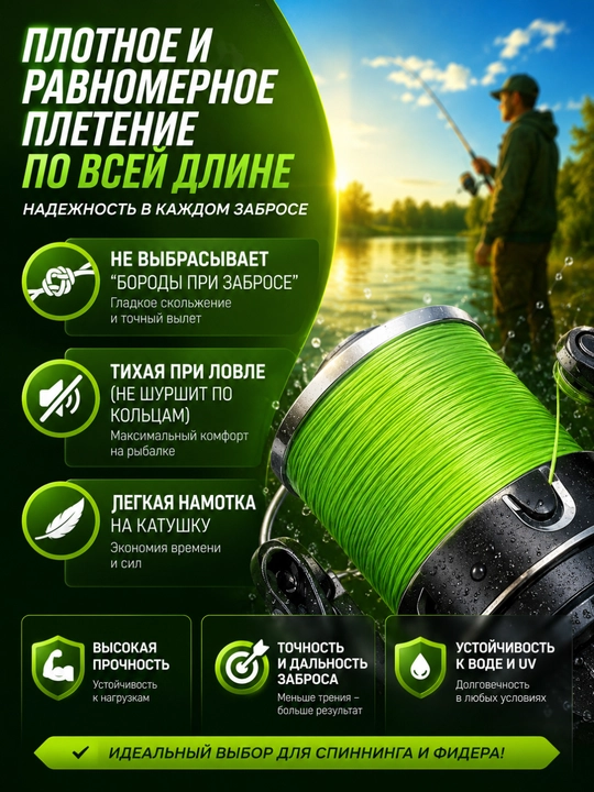Плетеный шнур для рыбалки