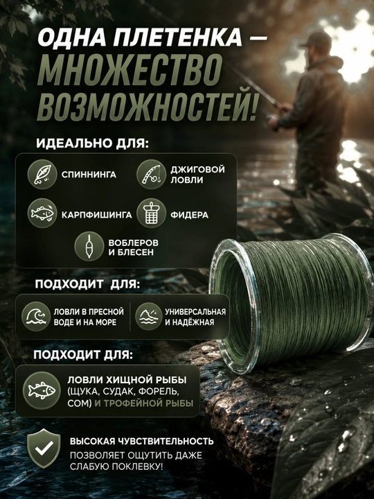Плетеный шнур для рыбалки