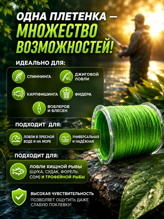 Плетеный шнур для рыбалки
