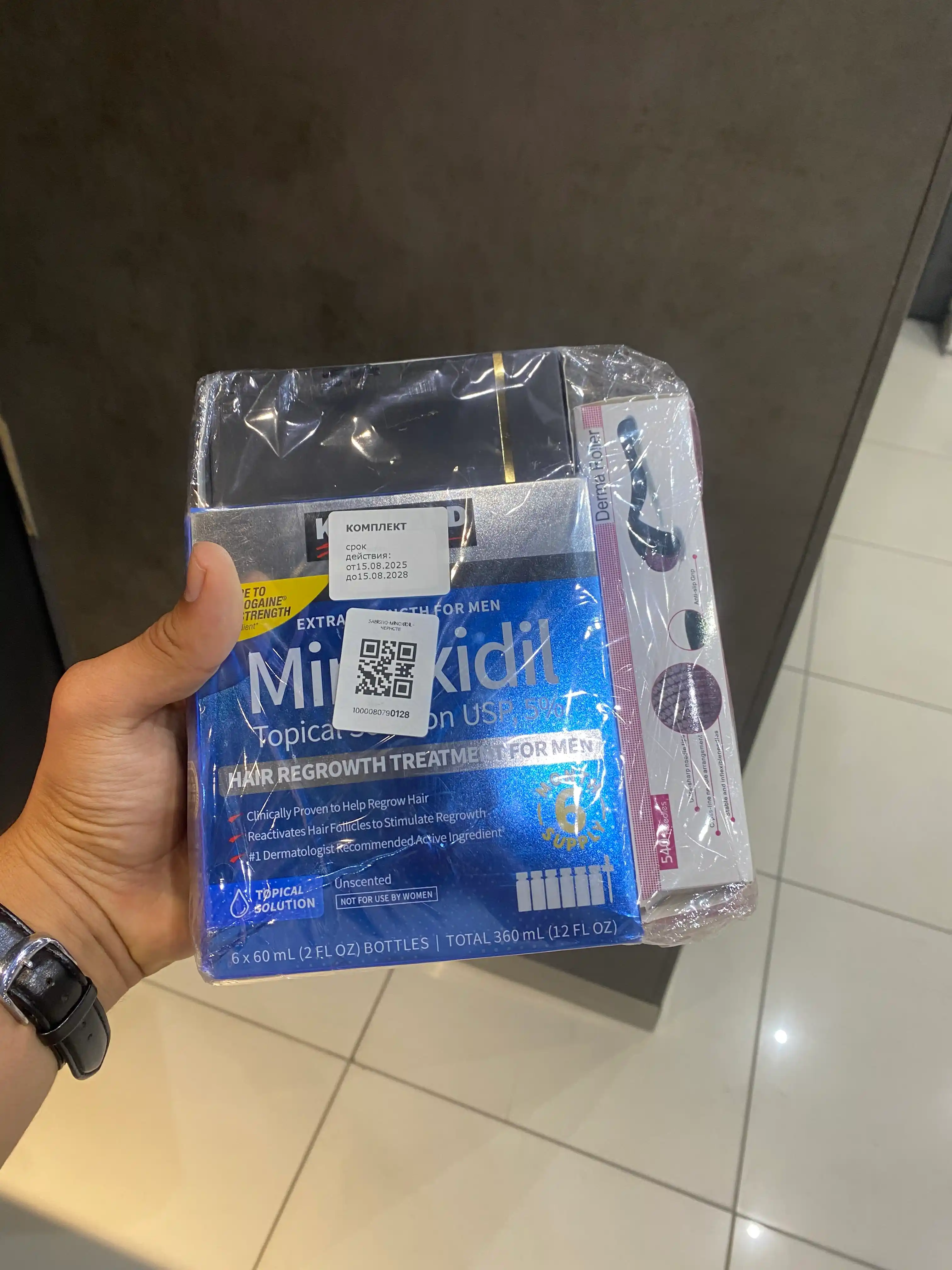 Soch va soqol o'stirish uchun minoksidil  5%, 60 ml, mezaroller, pipetka