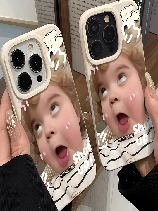 IPhone uchun kreativ dizaynli silikon g'ilof, "Funny Baby" bosma bilan