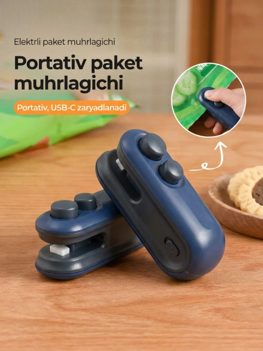 Portativ mini-zapayshchik (paket yopuvchi) – 2 tasi 1 da (yopish va kesish)