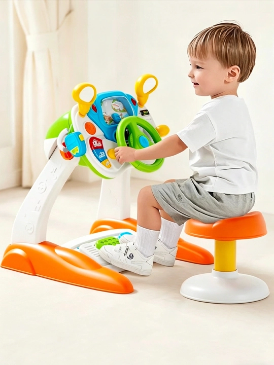 Детский симулятор руля с педалями, интерактивная игра, 1–5 лет, с экраном