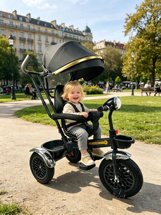 Детский велосипед-коляска 360°, 1–6 лет, музыка и свет, до 50 кг