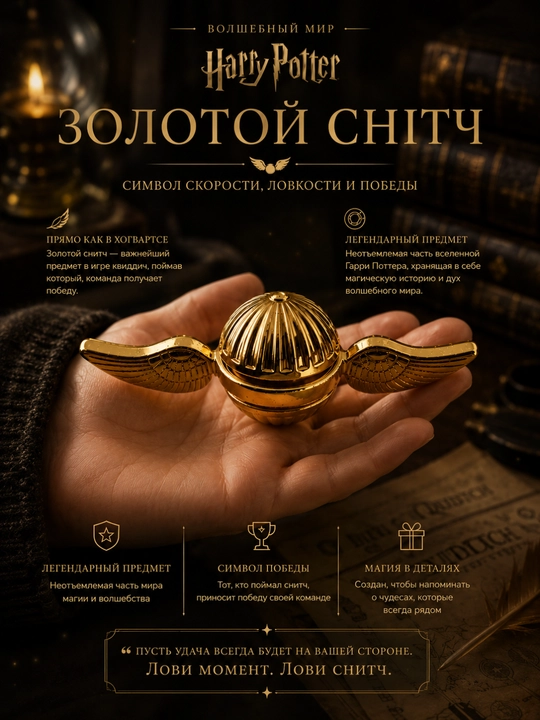 Игрушка-антистресс Harry Potter Волшебный Снитч спиннер - 