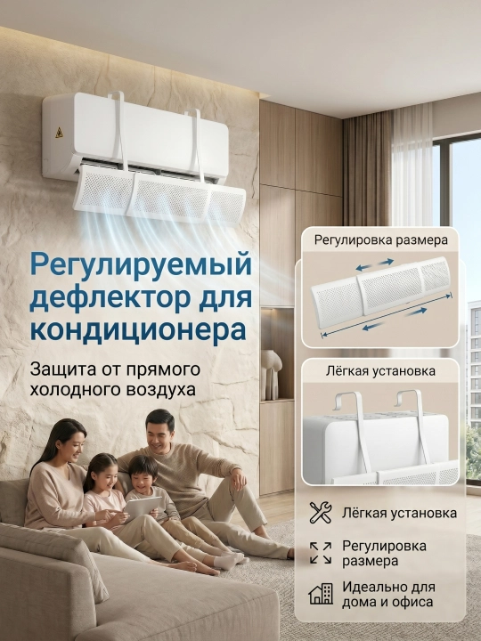 Регулируемый дефлектор для кондиционера 9–24 — равномерное распределение воздуха - 