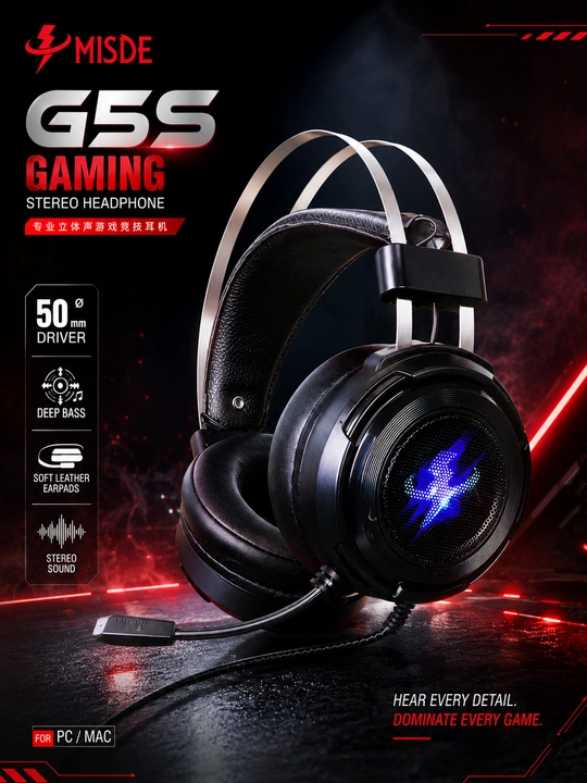 Игровая гарнитура MISDE G5S — RGB-наушники с микрофоном
