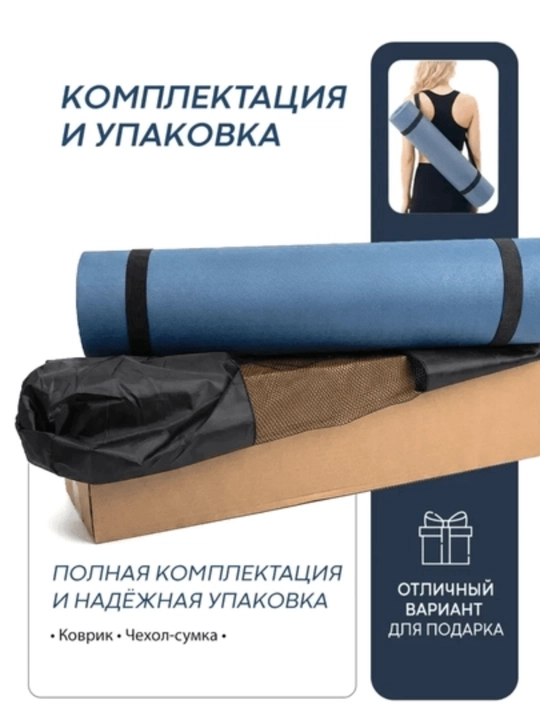 Коврик для йоги, фитнес коврик, спортивный мат, коврик для упражнений, нескользящий коврик