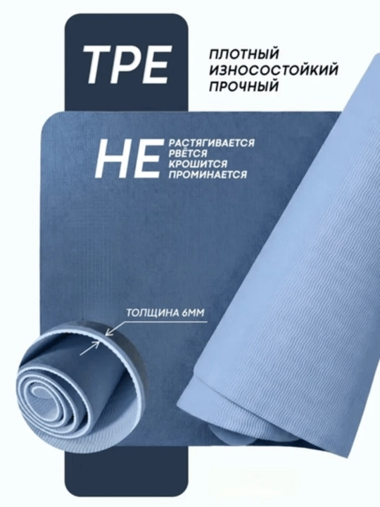 Коврик для йоги, фитнес коврик, спортивный мат, коврик для упражнений, нескользящий коврик