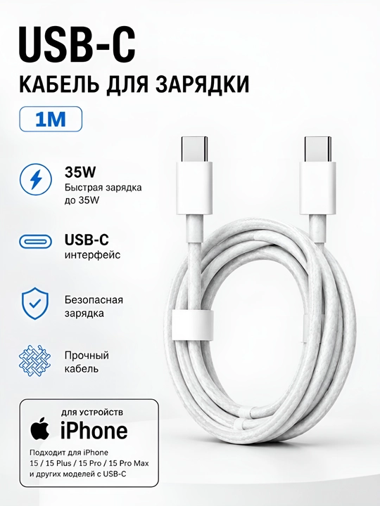 Кабель USB-C для iPhone - USB Type-C