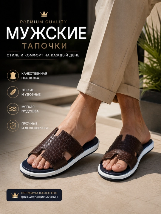 Мужские шлепанцы с мягкой подошвой, удобные, летние мужские сандалии