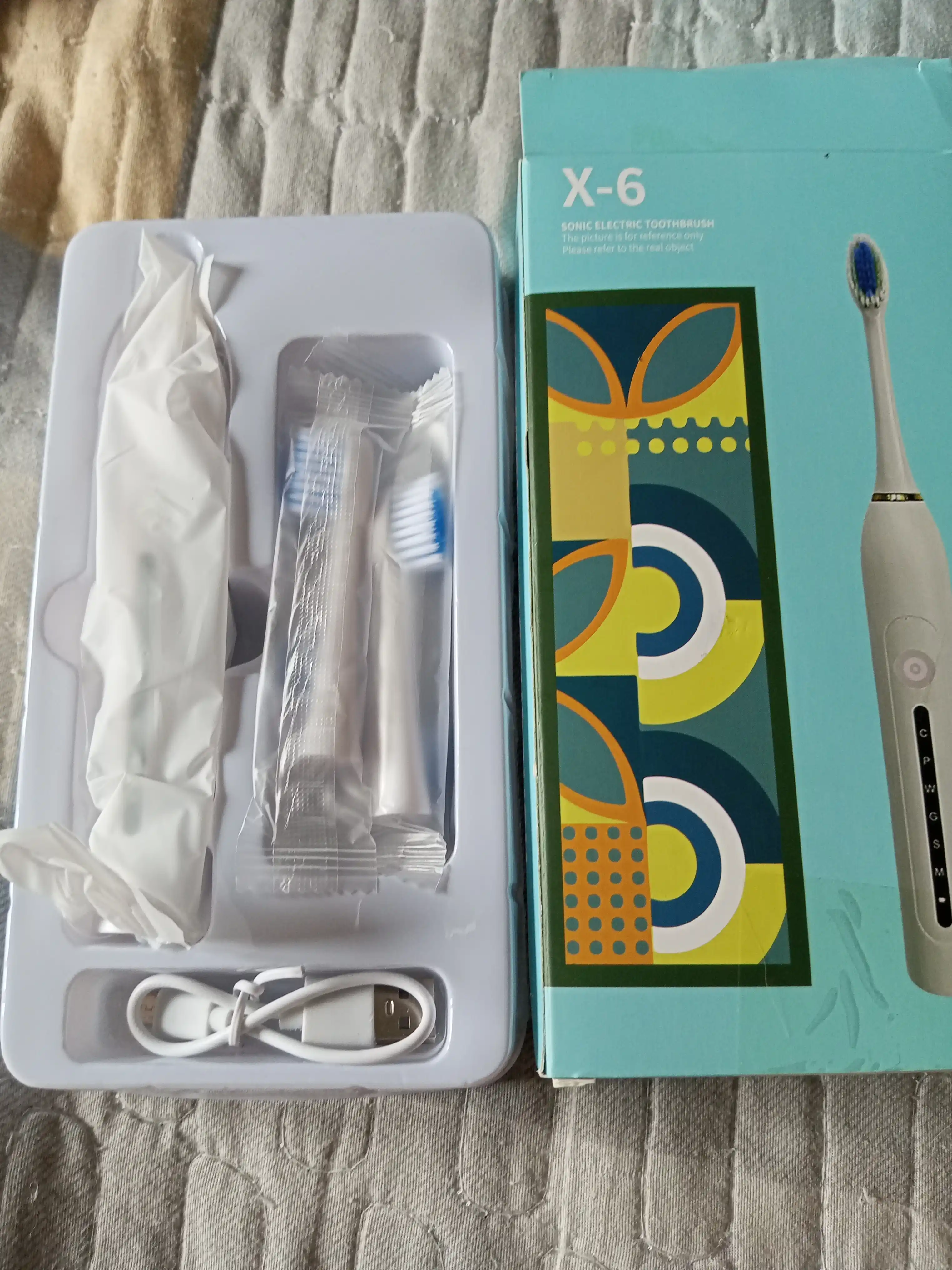 Elektr tish cho'tkasi Sonic Electric Toothbrush X-6, ovozli, 6 rejim