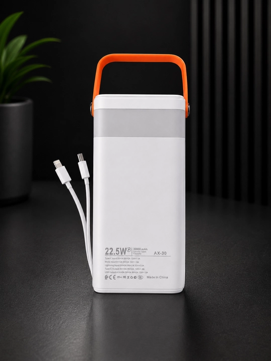 Power Bank AX-30 30000mAh, быстрая зарядка, 4 USB порта, LED дисплей