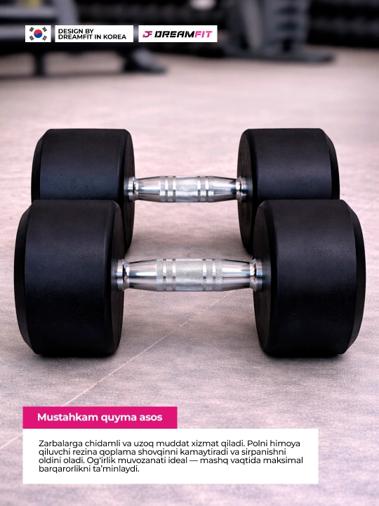 Гантели DreamFit для фитнеса и тренировок, профессиональные цельные гантели 2 шт, 2.5–25кг