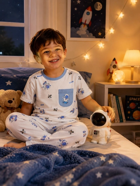 O‘g‘il va qiz bolalar uchun pijama – yumshoq va qulay uyqu kiyimi, 100% paxta, 2-6 yosh