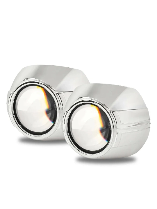 BI-LED maska, linzalar uchun 2.5/3 dyuym maskalar, xrom ABS plastik fara bledlari, 2 dona
