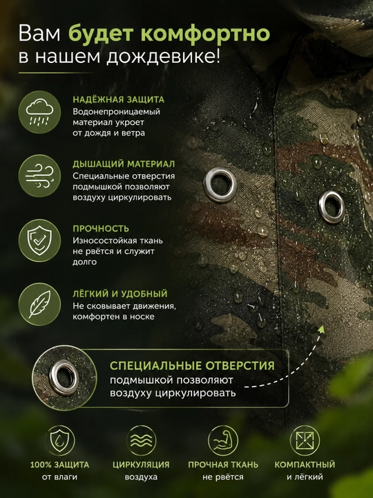 Водонепроницаемая одежда, плащ дождевик