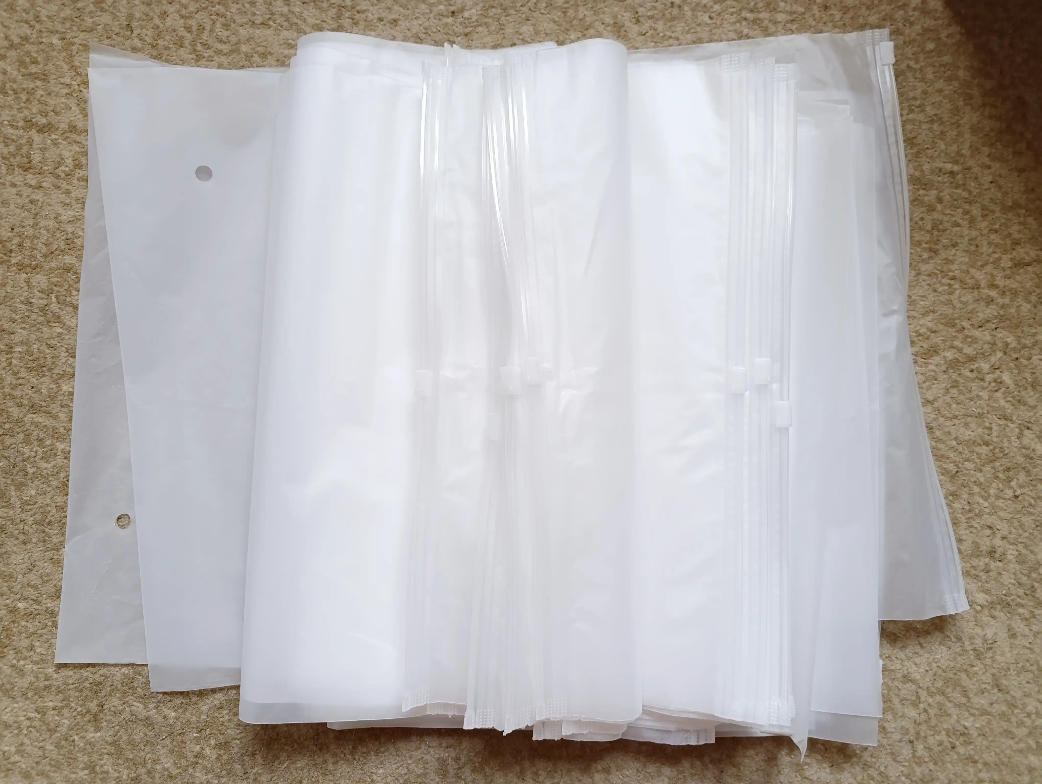 Zip Lock qadoqlash, aksessuarlarni saqlash uchun paketlar, 50 dona