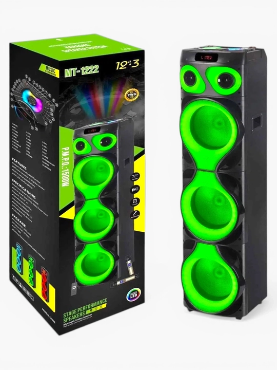 Katta Bluetooth simsiz kolonka, karaoke, RGB yoritish, mikrofon va pult bilan