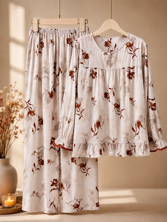 Ayollar uchun pijama to‘plami, yengil va nafas oladigan uy kiyimi, keng fason