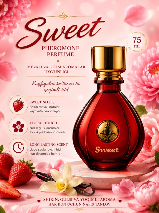 Ayollar va Erkaklar uchun Yoqimli Aroma Atiri — 75 ml