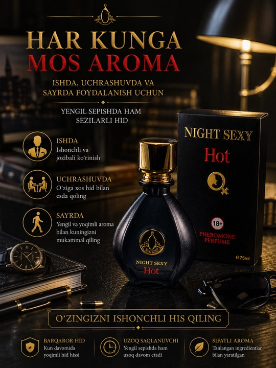 Ayollar va Erkaklar uchun Yoqimli Aroma Atiri — 75 ml