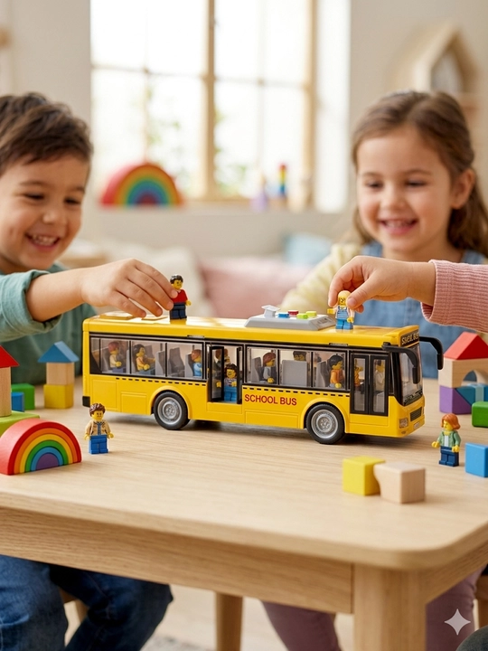 Inersion maktab avtobusi 1:16: ochiladigan eshiklar, yorug‘lik va ovoz - realistik model