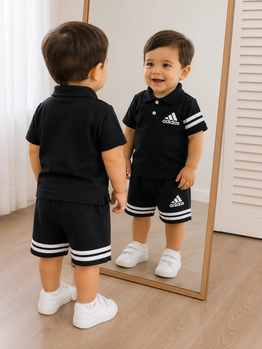 O‘g‘il bolalar uchun polo futbolka va shortik sport komplekti, yozgi kiyim