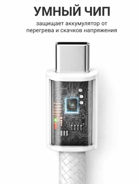 Type-C to Lightning шнур для Айфон — быстрый зарядный USB для iPhone X, 11, 12, 13, 14
