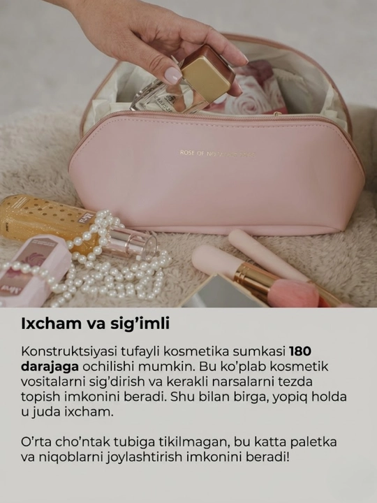 Kosmetik sumkasi, kosmetika uchun organayzer, 4 ta rang