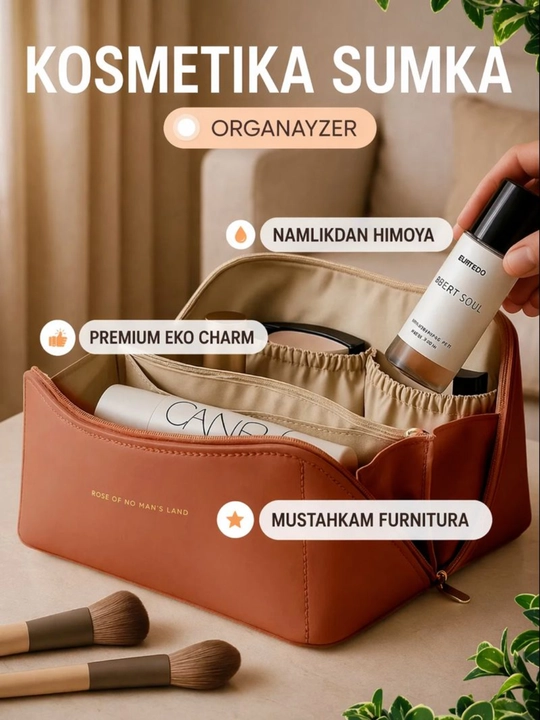 Kosmetik sumkasi, kosmetika uchun organayzer, 4 ta rang