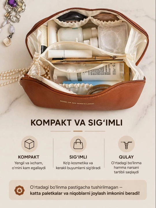 Kosmetik sumkasi, kosmetika uchun organayzer, 4 ta rang