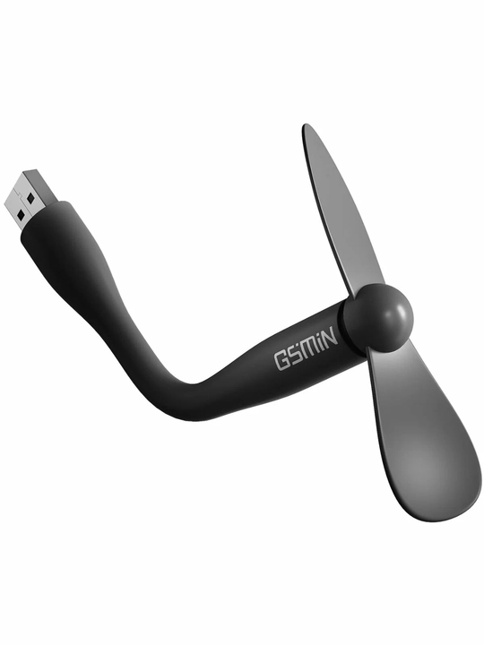 Telefon uchun USB mini ventilyator, portativ, qora rangli, parrakli