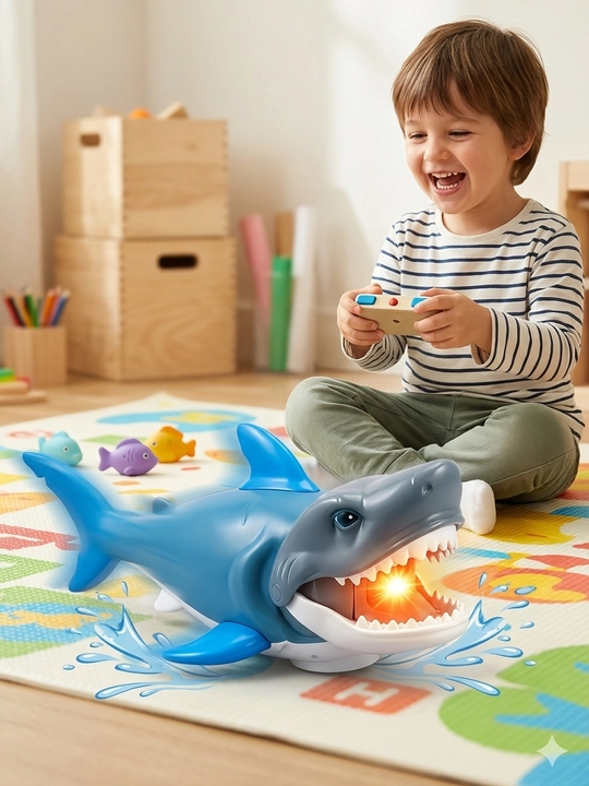 Masofaviy boshqariladigan Akula-robot: Chiroqli yirtqich 2.4 GHz — Shark Remote Control!